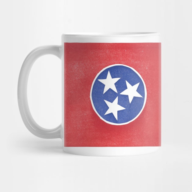 Tennessee State Flag Linocut by CrowingHensBindery